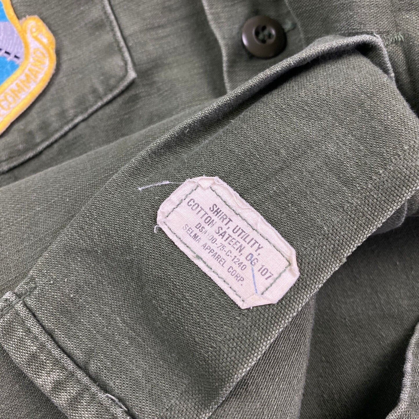 VINTAGE OG 107 Military U.S Air Force Button Up Shirt sz Medium 14 1/2 x 31 Men