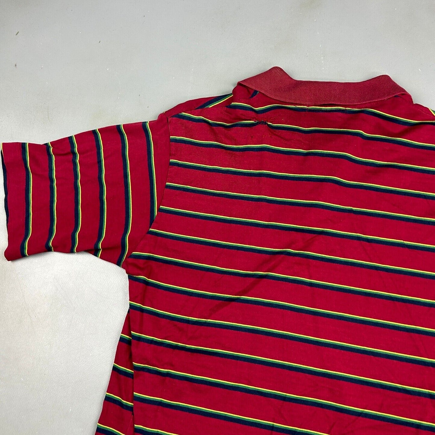 VINTAGE 90s L.L Bean Striped Red Polo Shirt sz XS Adult