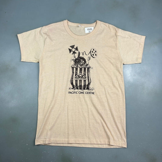 VINTAGE 80s | Pacific Cine Centre Movie Oat T-Shirt sz Small Men Adult