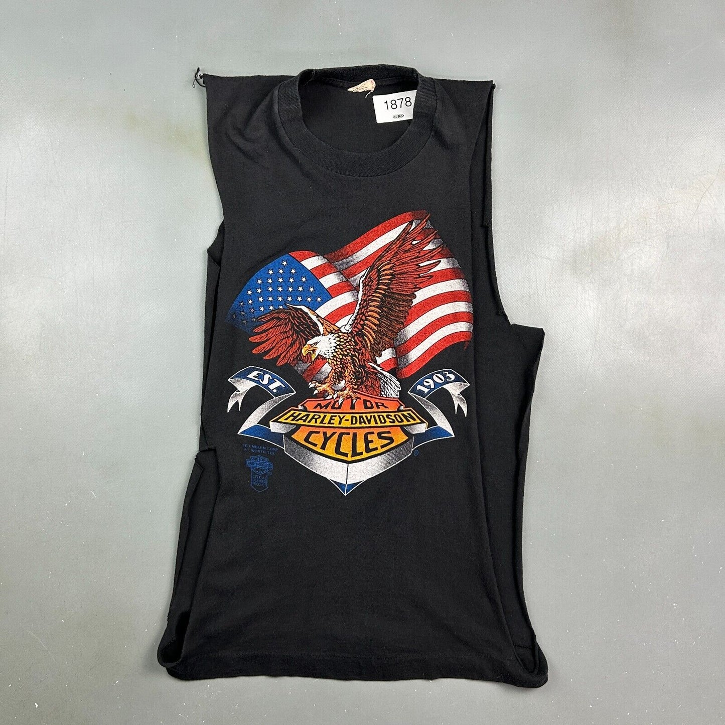 VINTAGE 90s | Harley Davidson Motorcycles 3D Emblem Sleeveless T-Shirt sz Sm