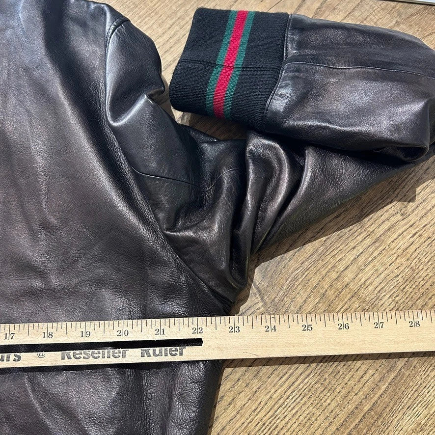 GUCCI by Tom Ford | Web Line Vintage Leather Jacket sz 56