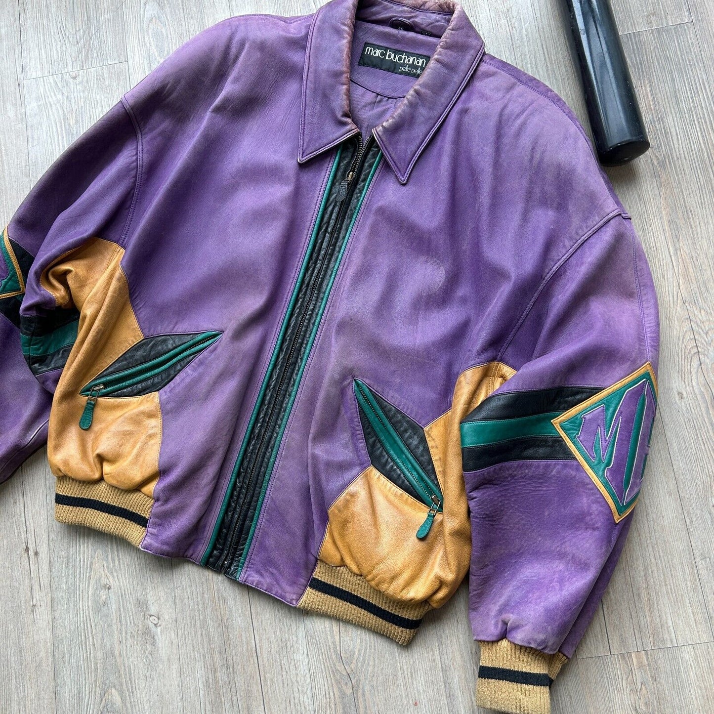 VINTAGE | Pelle Pelle Sode Club Marc Buchanan Leather Bomber Jacket sz 46