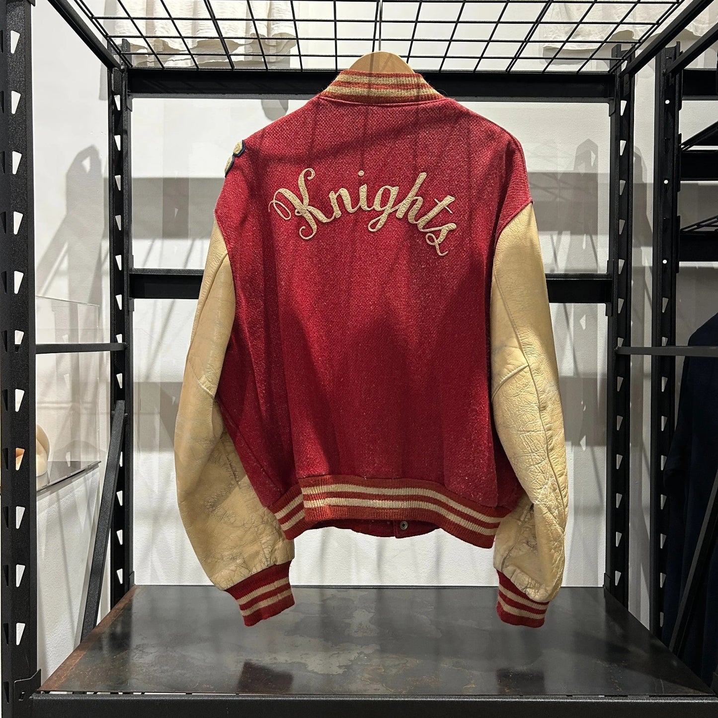 VINTAGE 1976 | Knights Chain Stitched Faded Letterman Varsity Bomber Jacket sz L