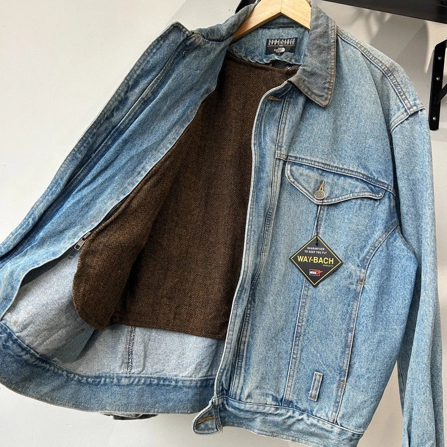 VINTAGE | The North Face Endurance Full Zip Jean Jacket Wool Lined Vest sz M