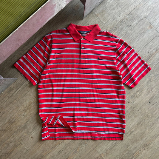 POLO GOLF | Ralph Lauren Striped Pima Cotton Vintage Polo Shirt sz XL