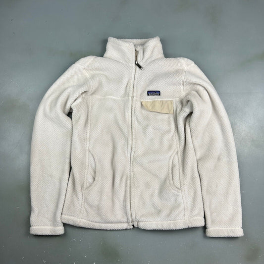 VINTAGE Patagonia White Zip Up Fleece Sweater sz Medium Womens Adult
