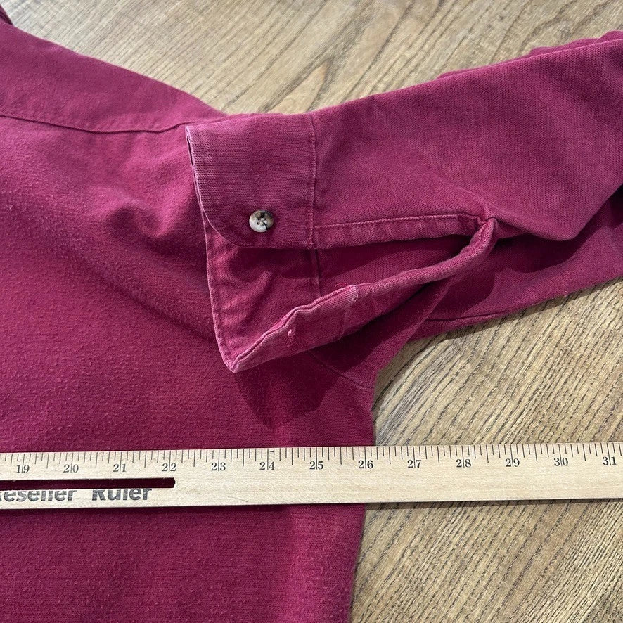 ORVIS | Vintage USA Made Burgundy Chamois Flannel Button Down Shirt sz XL