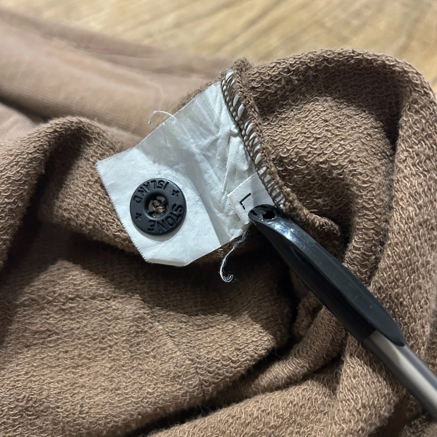 VINTAGE | Stone Island Brown Full Zip Collared Sweater sz L
