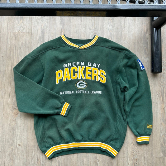 VINTAGE 90s | NFL Green Bay Packers Lee Sport Football Sweater sz L Adult