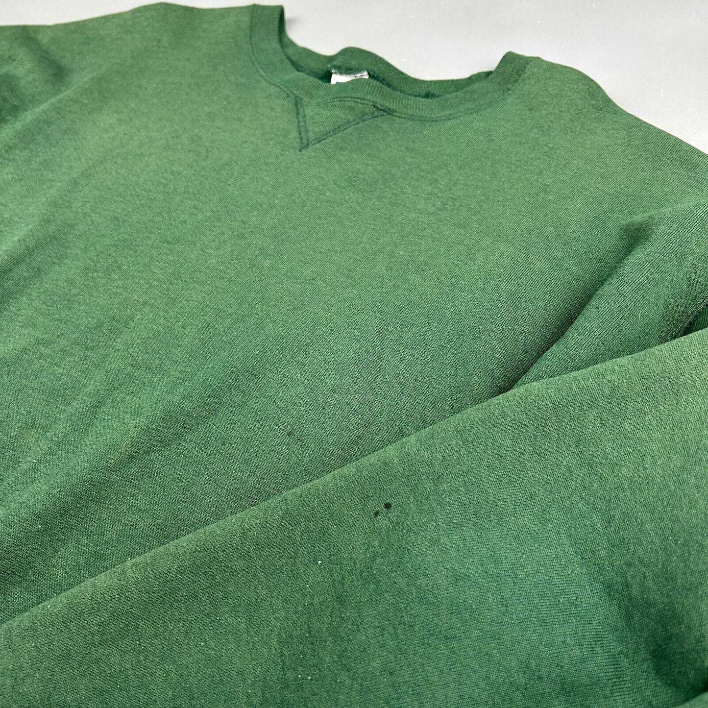 VINTAGE Russell Athletic Blank Green Crewneck Sweater sz XL Adult