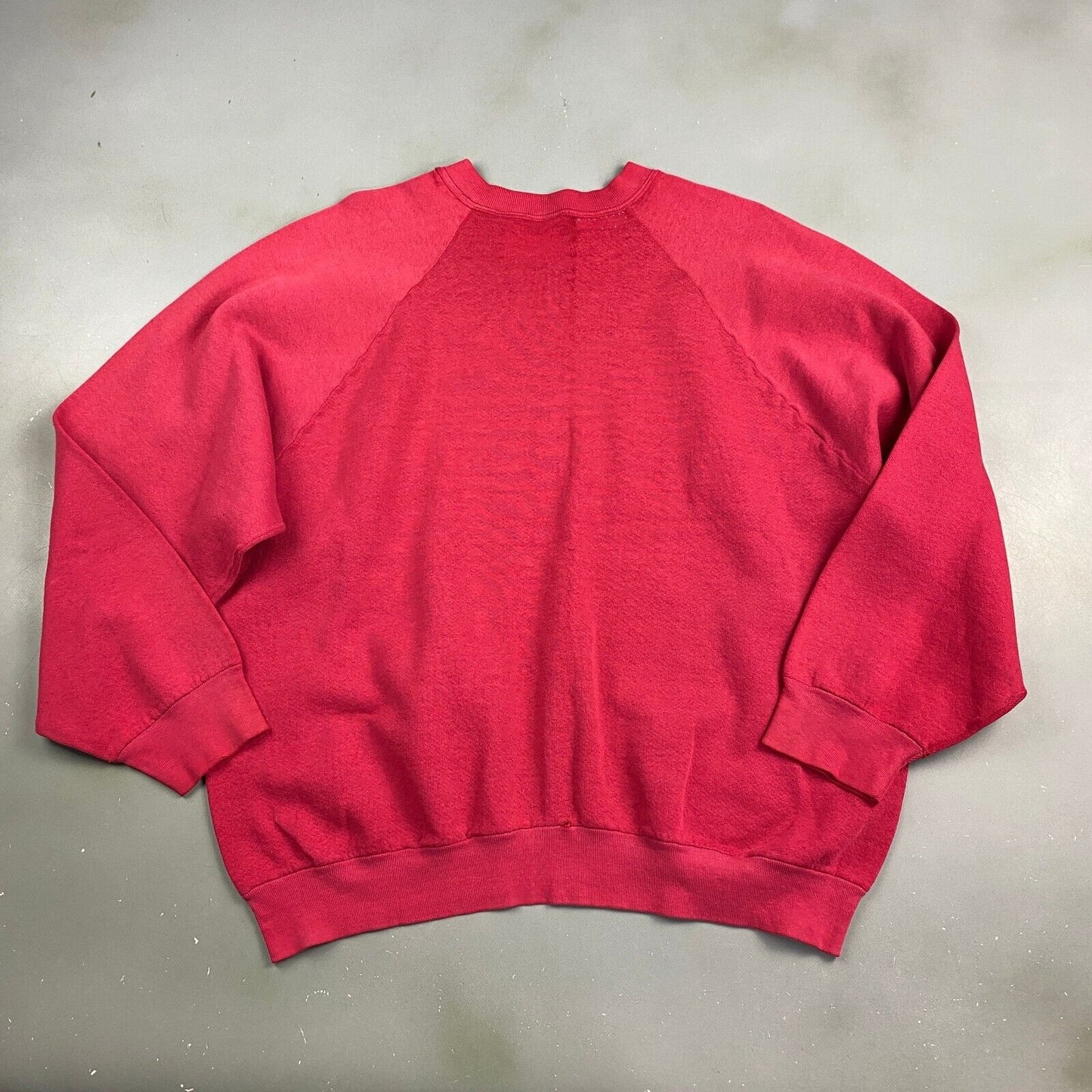 VINTAGE 90s Faded Blank Red Crewneck Sweater sz XL Adult