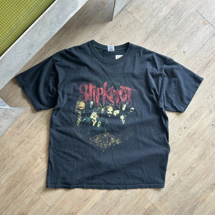 VINTAGE | Slipknot Sun Faded Heavy Metal Black Band T-Shirt sz XL