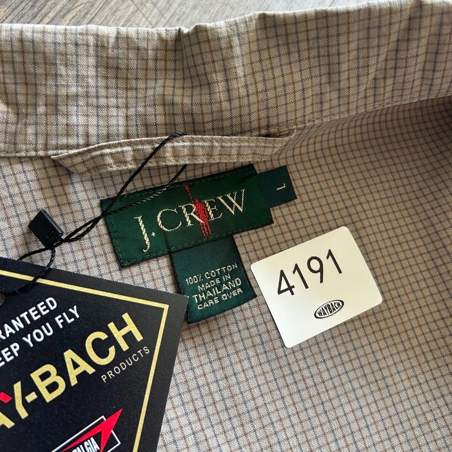VINTAGE 90s | J.Crew Plaid Check Cotton Canvas Harrington Jacket sz L