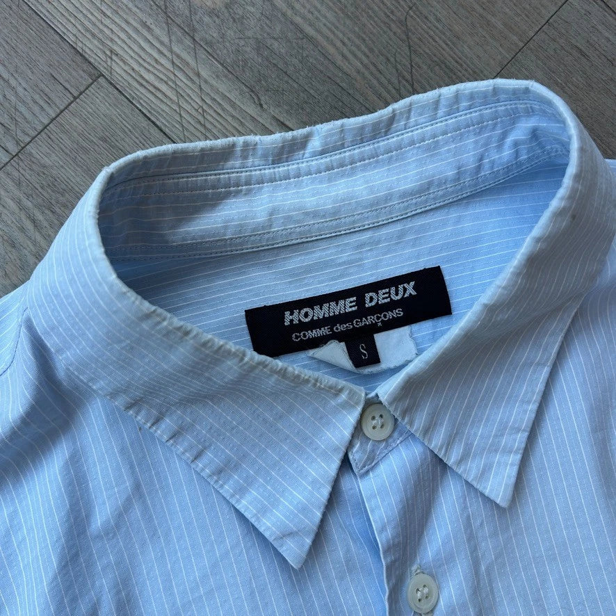 VINTAGE | Comme Des Garcons Homme Deux Pinstriped Eyelet Button Down Shirt sz M