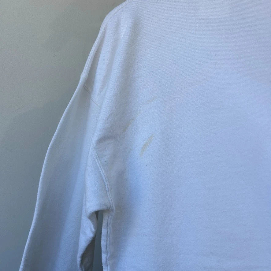 ISSEY MIYAKE | 1990s Spell Out Logo Vintage White Crewneck Sweater sz M