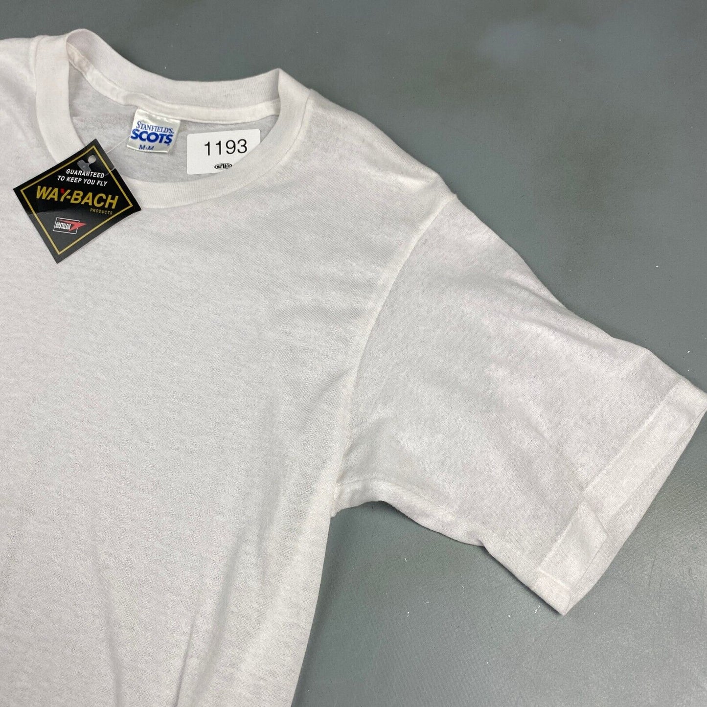 VINTAGE 80s Stanfield's Scots Blank White T-Shirt sz Small Adult