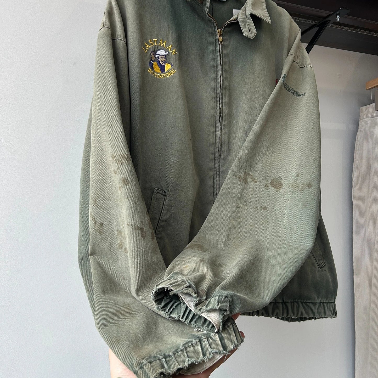 VINTAGE 90s | POLO By Ralph Lauren Sun Faded Thrashed Harrington Jacket sz L