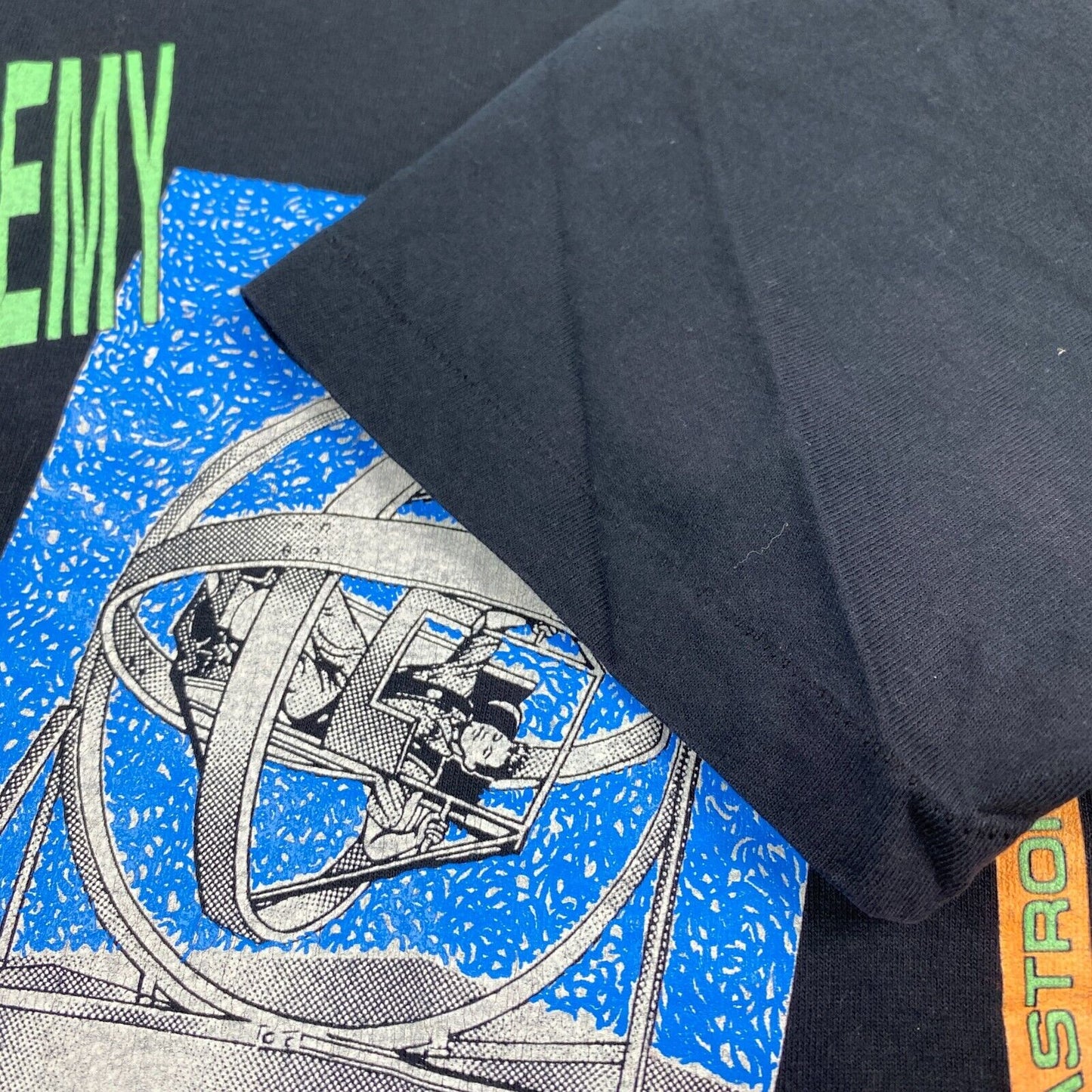 VINTAGE 90s Space Academy Space Mania Graphic Black T-Shirt sz M Mens