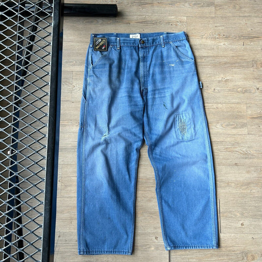 VINTAGE 80s | Sun Faded WorkWear Baggy Jeans Pants sz W38 L30