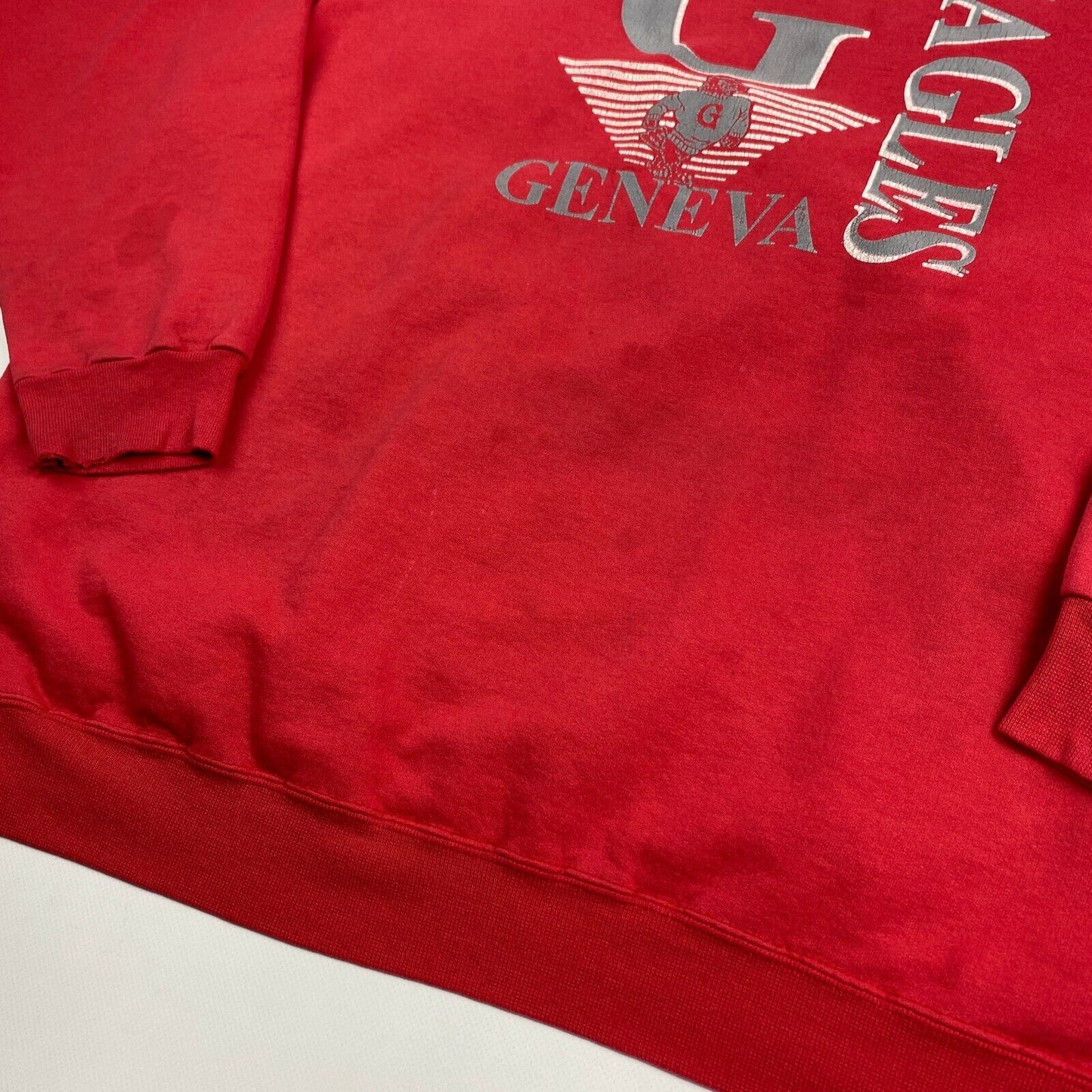VINTAGE 90s Geneva Eagles Red Champion Crewneck Sweater sz XXL Men