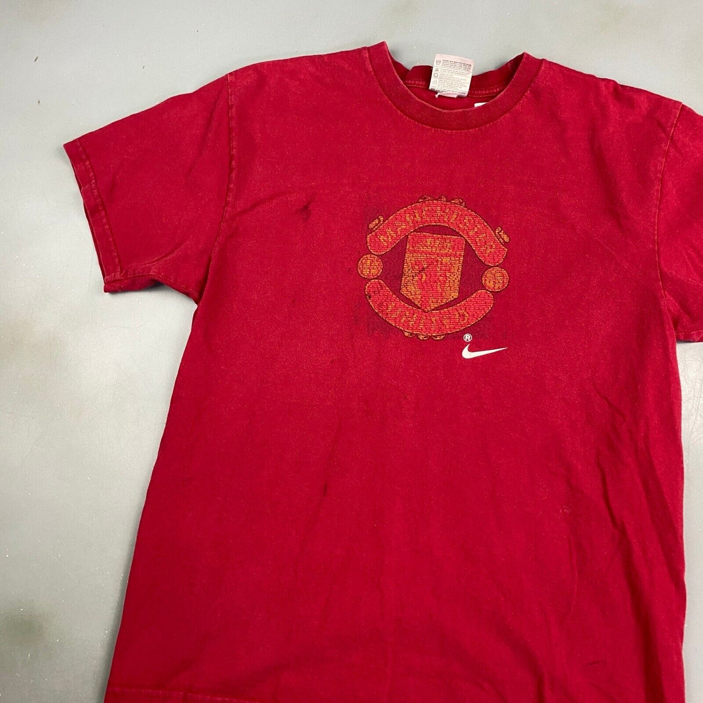 VINTAGE NIKE Manchester United Red T-Shirt sz Medium Adult