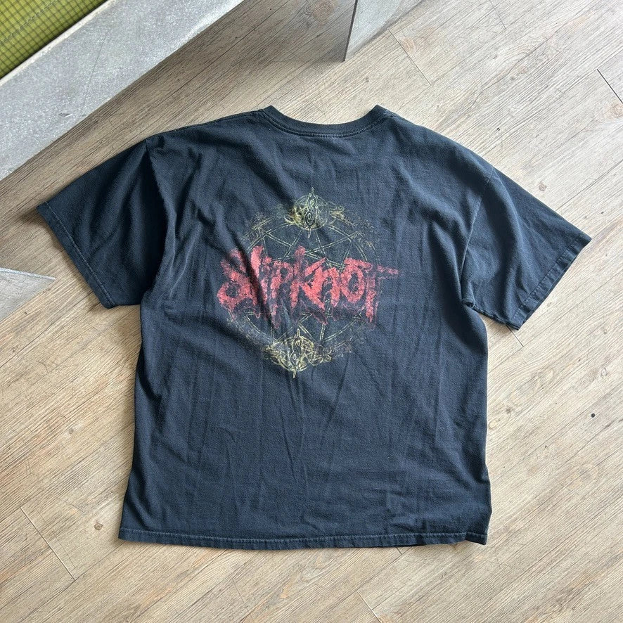 VINTAGE | Slipknot Sun Faded Heavy Metal Black Band T-Shirt sz XL