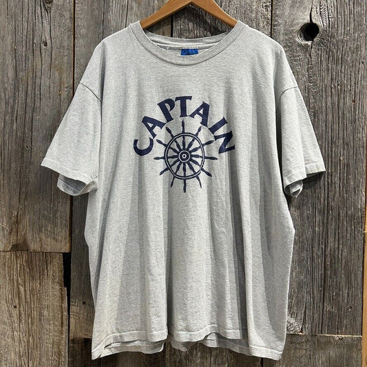VINTAGE 90s | Captain Wheel Striped T-Shirt sz XL