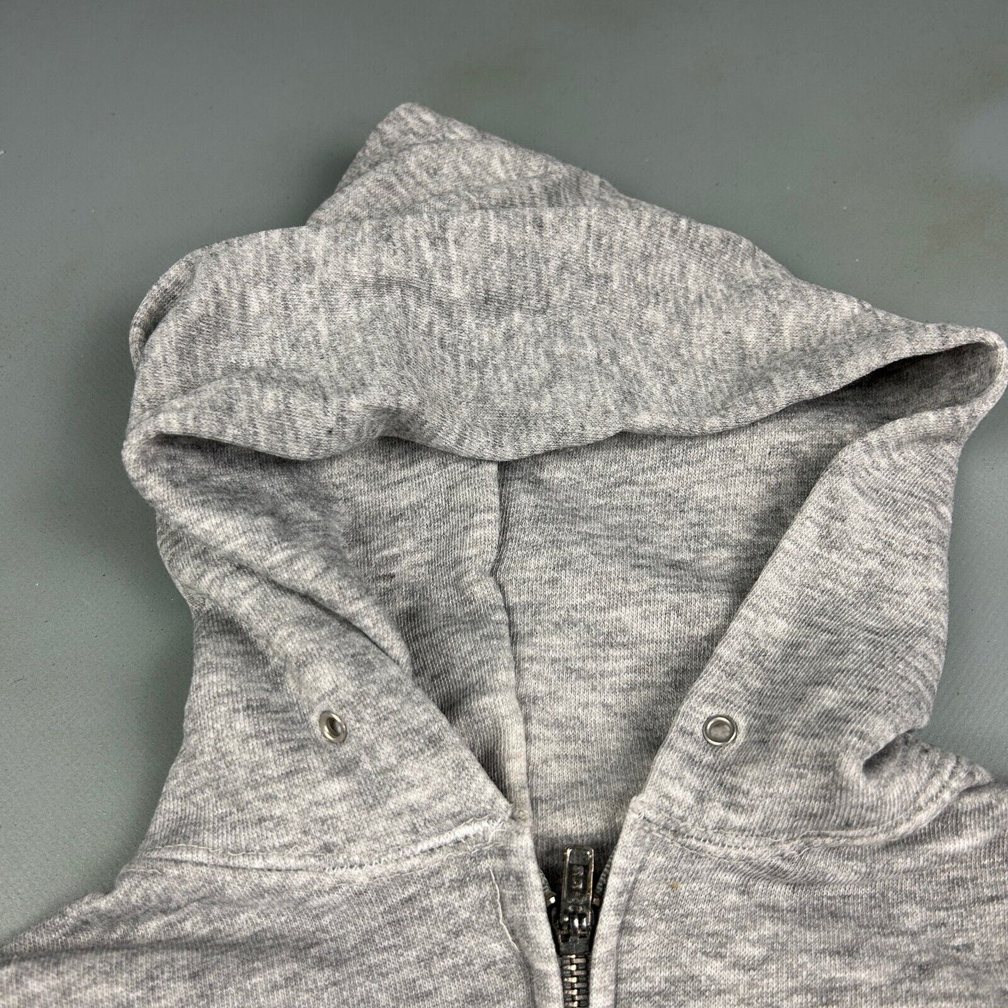 VINTAGE 90s Blank Grey Zip Up Hoodie Sweater sz Small Adult