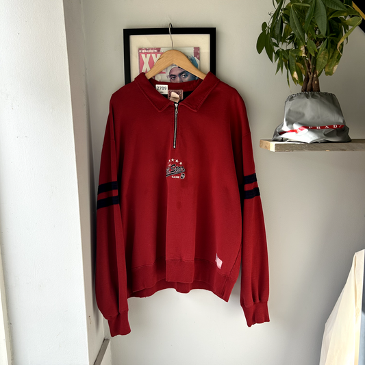 VINTAGE 90s Roots NHL All Star Game Quarter Zip Sweater sz XL Made In Canada