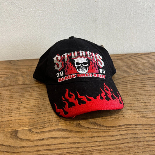 VINTAGE 2005 | Sturgis Biker Rally Flames Snapback HAT One Size Adult