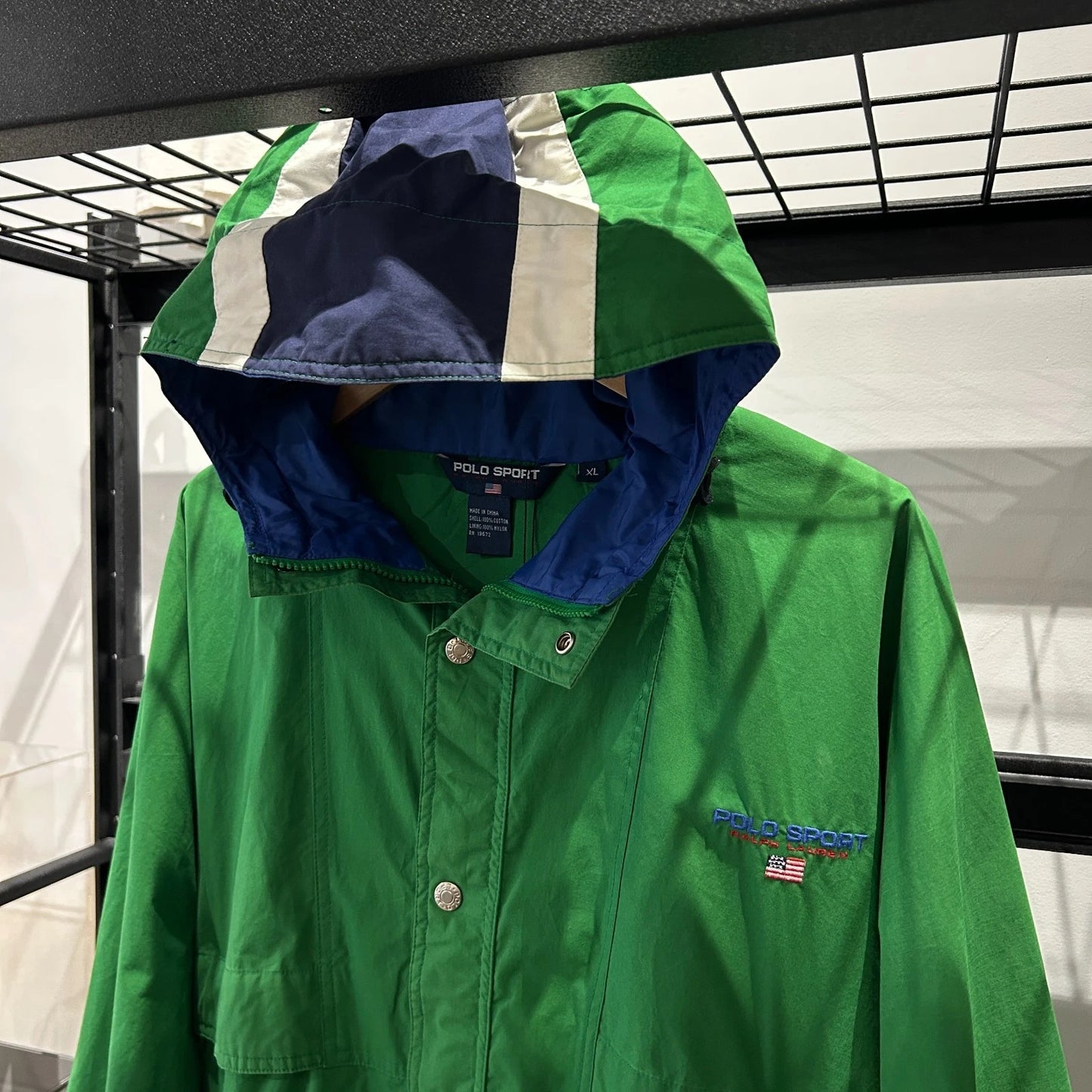 VINTAGE 90s | POLO Sport Ralph Lauren Spellout Cotton Parka Jacket XL