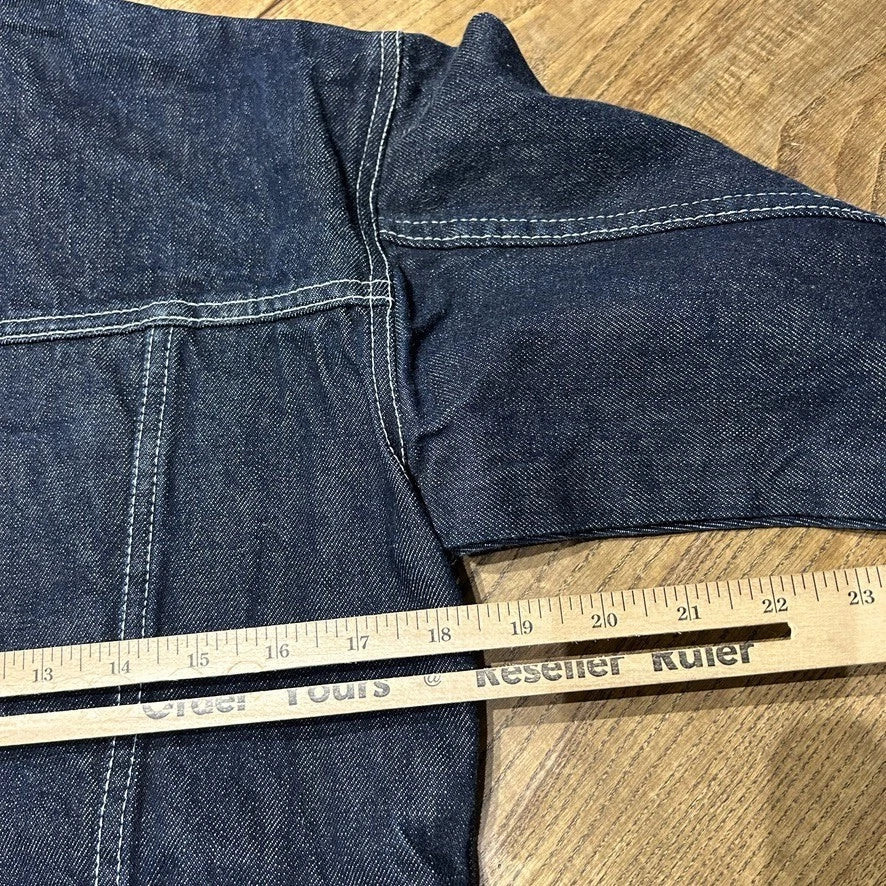 VINTAGE | Iceberg History Dark Indigo Denim Trucker Jacket sz 14 XS/S