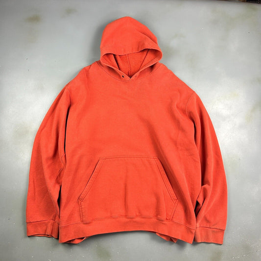 VINTAGE | NIKE Blank Orange Faded Hoodie Sweater sz XXL Adult