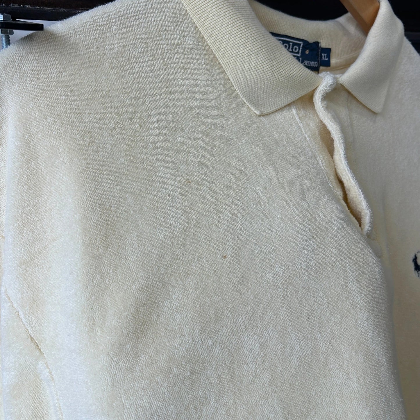 VINTAGE | Polo by Ralph Lauren Yellow Beach Towel Polo Shirt sz XL