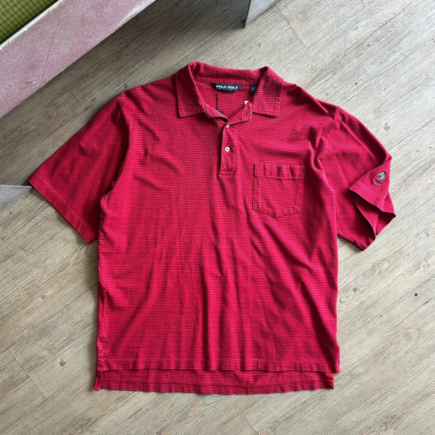 POLO GOLF | Vintage Ralph Lauren 1890 Horse Striped Pima Cotton Polo Shirt sz L