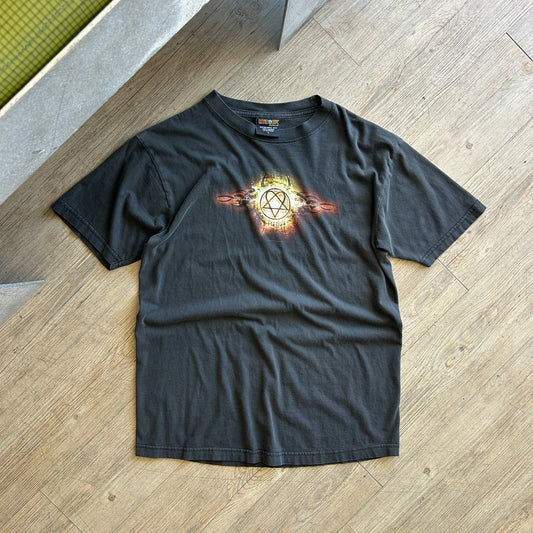 VINTAGE Y2k | HIM Heartagram Embrace The Fire Band T-Shirt sz M/L