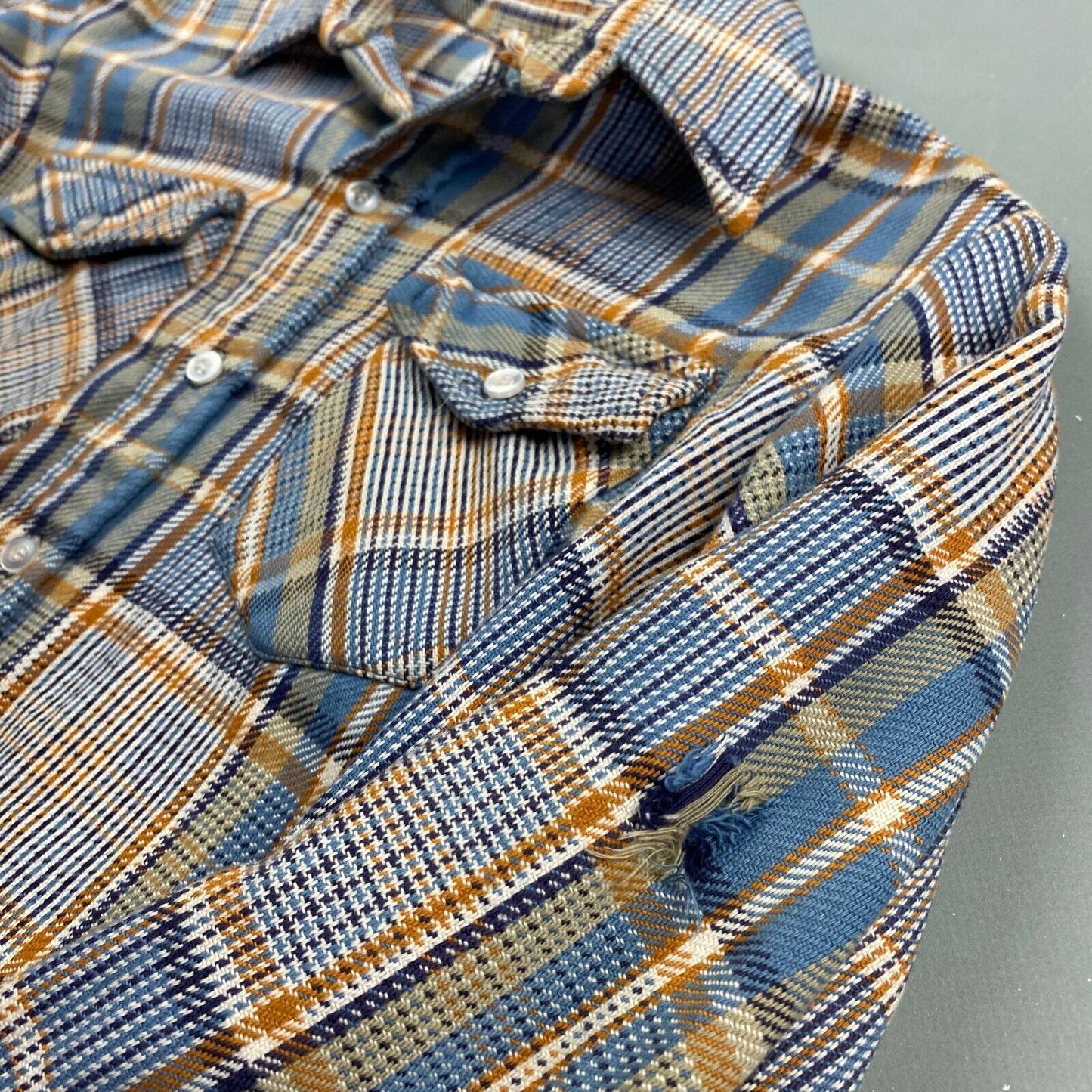 VINTAGE MT. Olive Plaid Flannel Button Up Shirt sz Small Adult