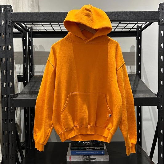 VINTAGE | Blank Orange Russell Athletic Hoodie Sweater sz M