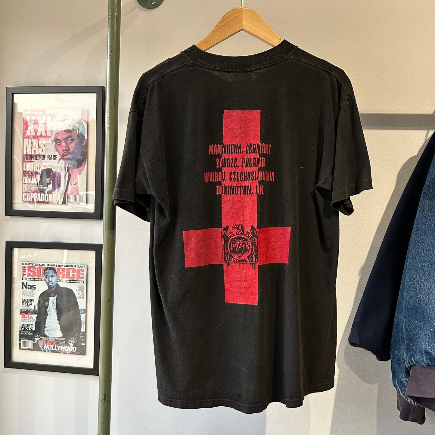 VINTAGE 90s | SLAYER Black Brockum Band T-Shirt sz L Adult