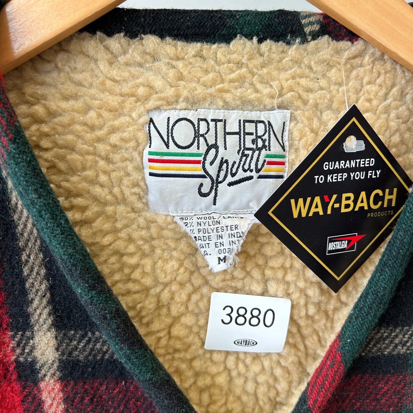 VINTAGE | Northern Spirit Wool Blend Plaid Sherpa Lined Vest Jacket sz M/L