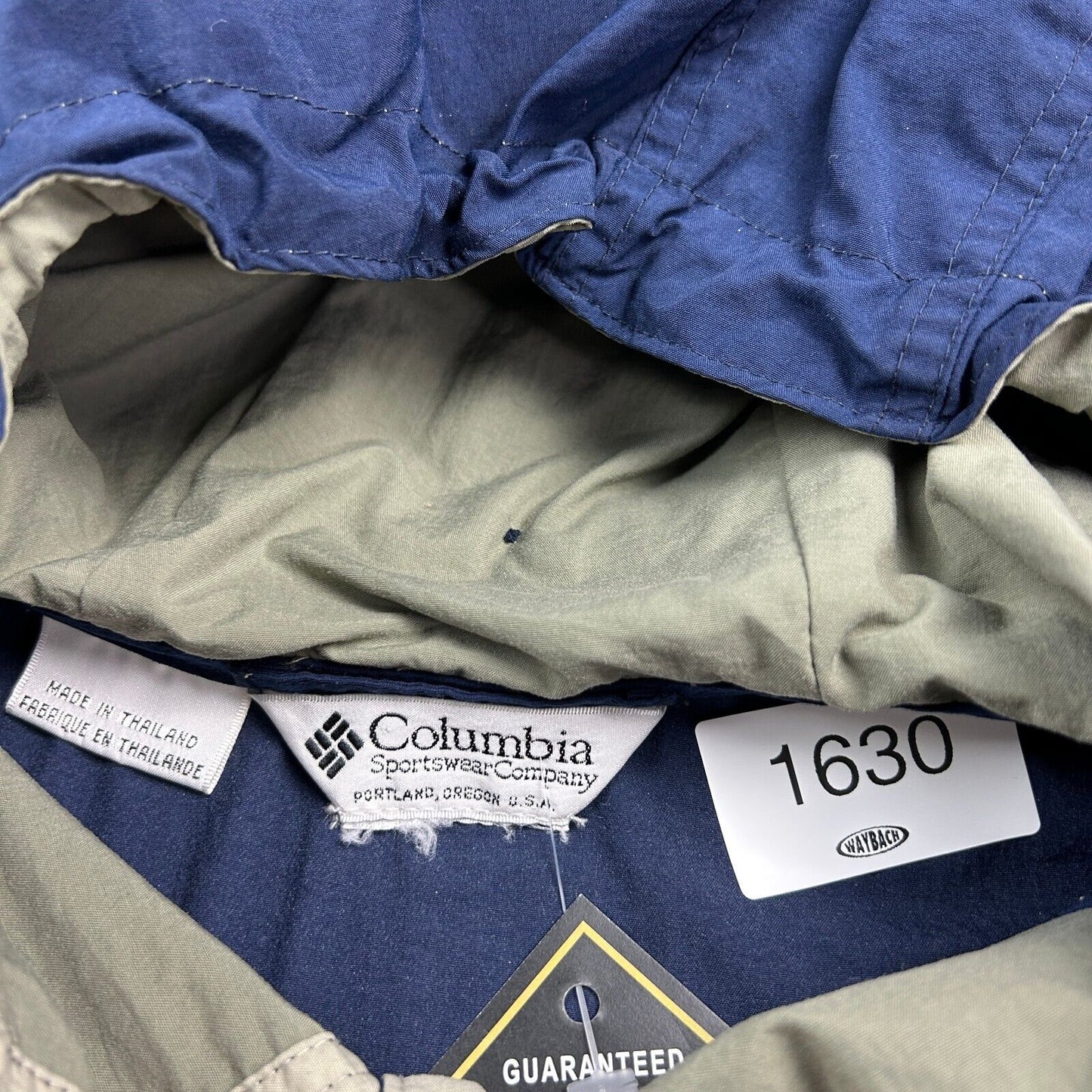 VINTAGE 90s | Columbia Sportswear Navy Anorak Hooded Shell Jacket sz XL Adult