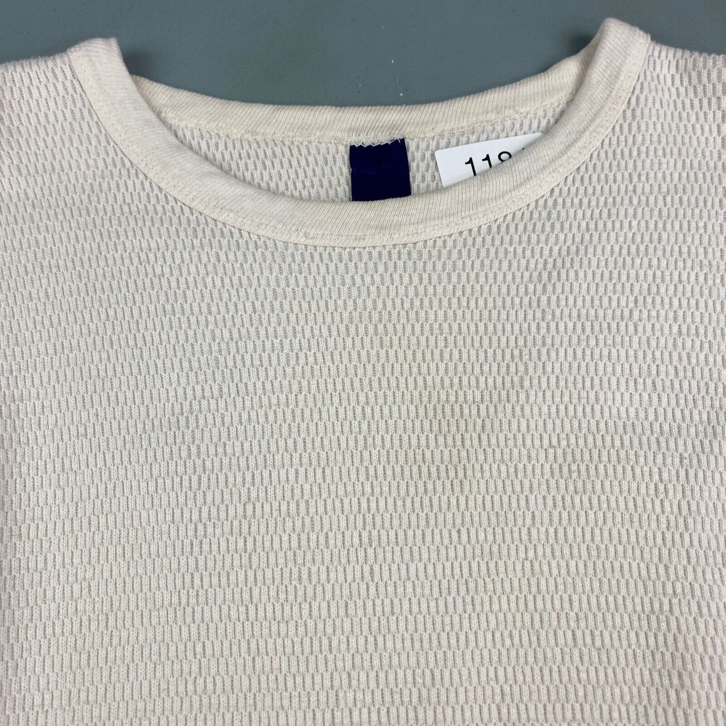 VINTAGE Blank Thermal Long Sleeve T-Shirt sz Medium Adult