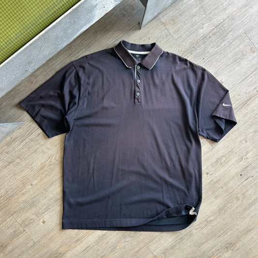 1990s - Y2k | NIKE Golf Sun Faded Black Dri-Fit Polo Shirt sz L/XL
