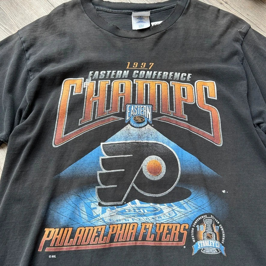 VINTAGE 90s | Philadelphia Flyers NHL Hockey Stanley Cup T-Shirt sz L
