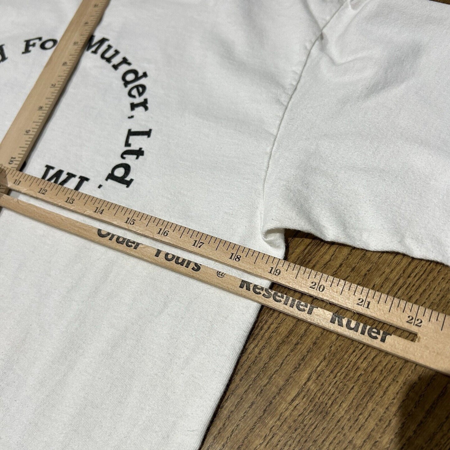 VINTAGE 90s | Booked For Murder White Quote T-Shirt sz M Adult