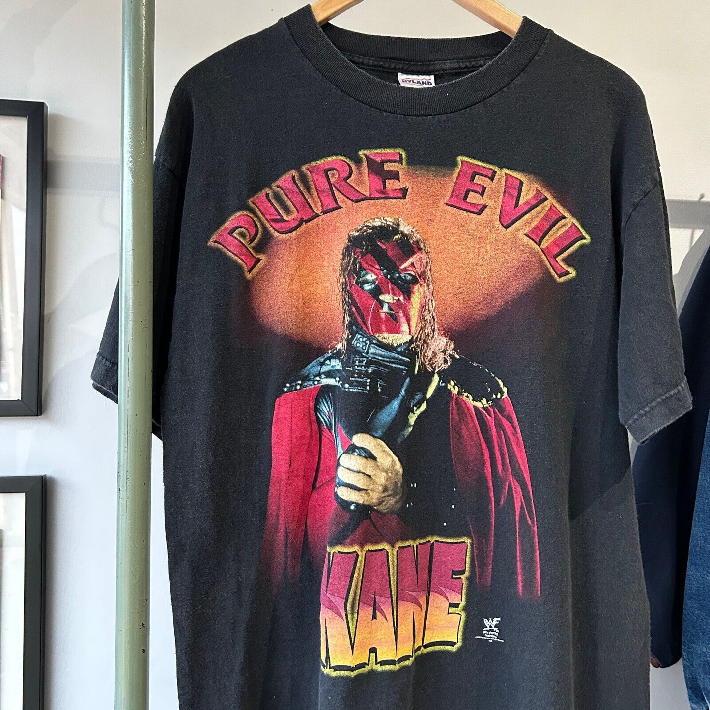 VINTAGE 1998 | WWF KANE Pure Evil Wrestling Black T-Shirt sz L Adult
