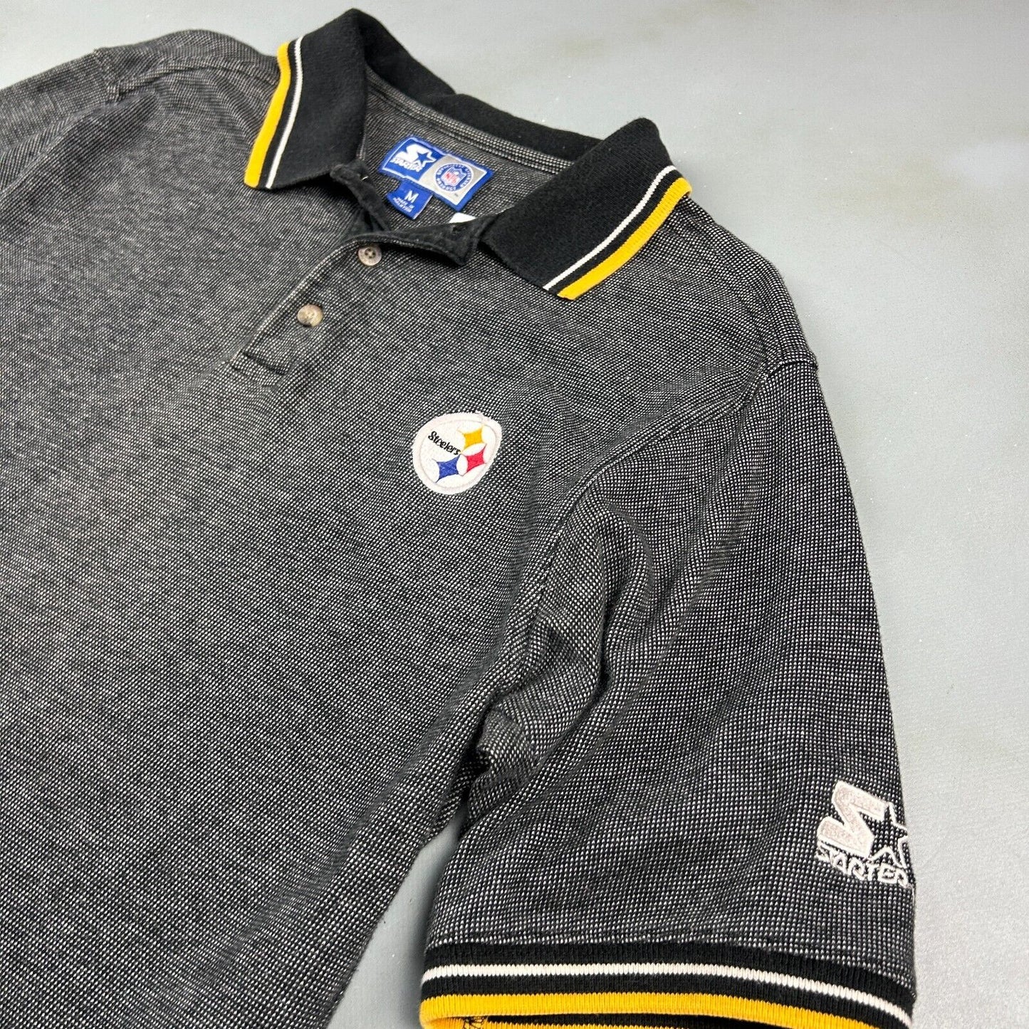 VINTAGE 90s | Pittsburgh Steelers NFL Starter Polo Shirt sz M Adult