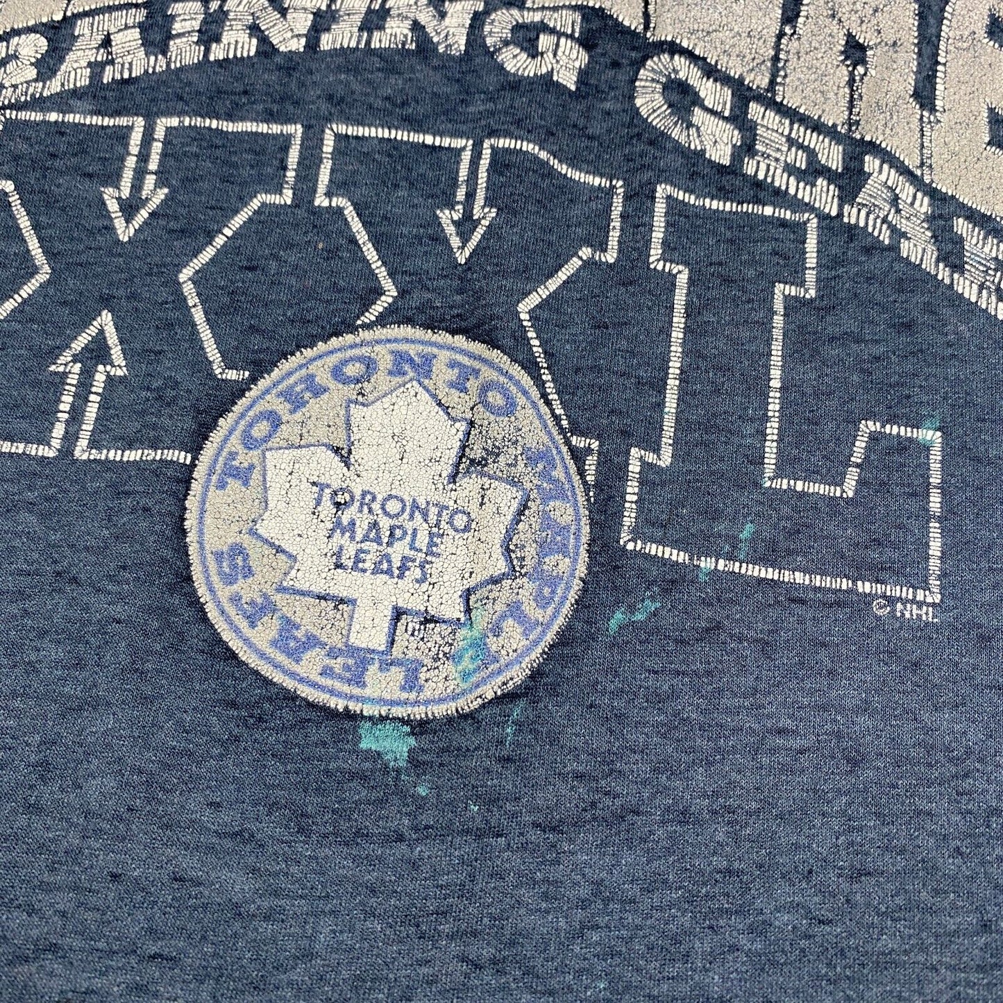 VINTAGE 90s Toronto Maple Leafs XXL Training Gear Hockey T-Shirt sz Large Adult