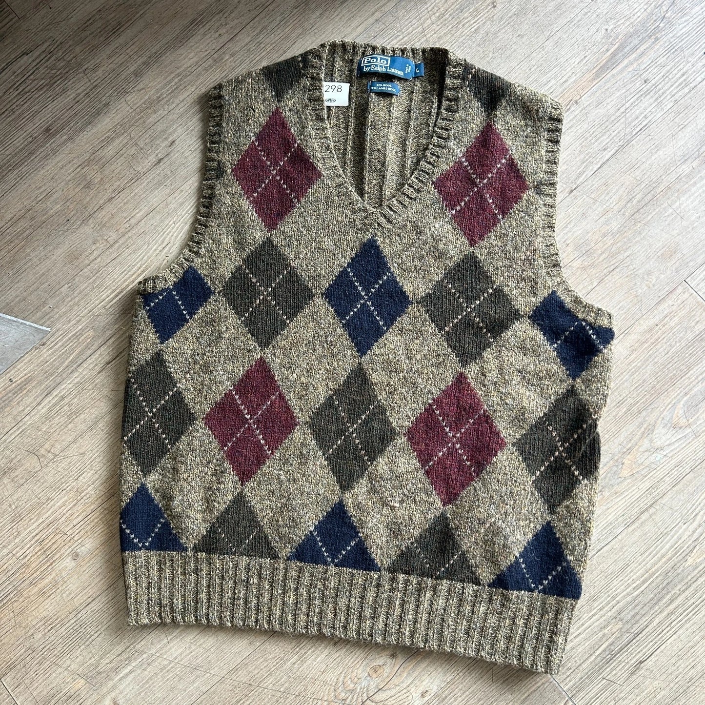 VINTAGE | POLO Ralph Lauren Argyle Wool Sweater Vest sz L