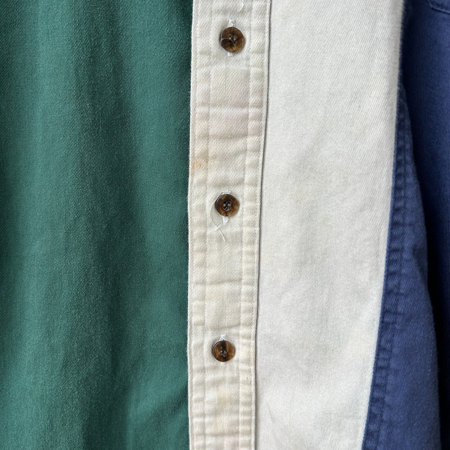 VINTAGE 90s | Vertical Color Block Button Down Shirt sz XXL